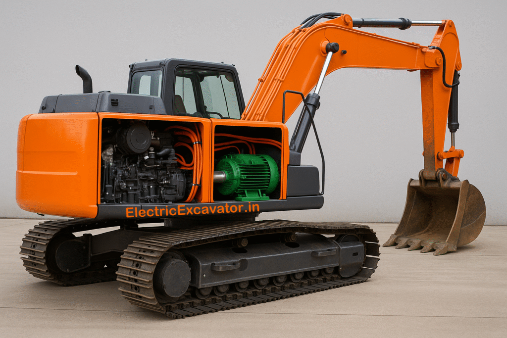 Dual Mode Electric + Diesel Excavators & Loaders